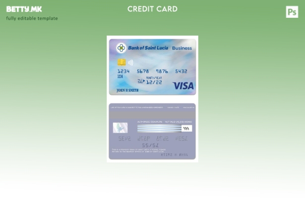 Модерен стил Шаблон за виза за визит картички на Света Луција Банка на Света Луц